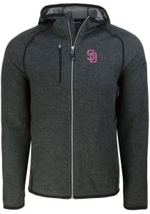Cutter and Buck San Diego Padres Mens Charcoal City Connect Mainsail Light Weight Jacket