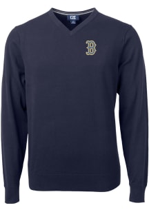 Cutter and Buck Boston Red Sox Mens Navy Blue City Connect Lakemont Long Sleeve Sweater