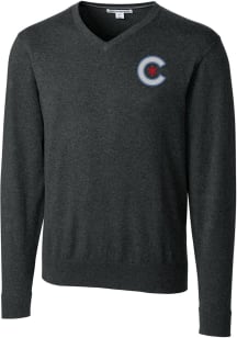 Cutter and Buck Chicago Cubs Mens Charcoal City Connect Lakemont Long Sleeve Sweater