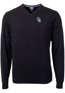 Cutter and Buck Colorado Rockies Mens Black City Connect Lakemont Long Sleeve Sweater