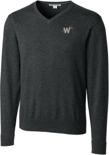 Cutter and Buck Washington Nationals Mens Charcoal City Connect Lakemont Long Sleeve Sweater