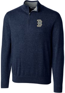 Cutter and Buck Boston Red Sox Mens Navy Blue City Connect Lakemont Long Sleeve 1/4 Zip Pullover