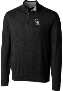 Cutter and Buck Colorado Rockies Mens Black City Connect Lakemont Long Sleeve 1/4 Zip Pullover