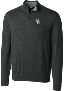 Cutter and Buck Colorado Rockies Mens Charcoal City Connect Lakemont Long Sleeve 1/4 Zip Pullove..