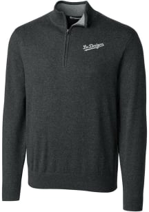 Cutter and Buck Los Angeles Dodgers Mens Charcoal City Connect Lakemont Long Sleeve 1/4 Zip Pull..