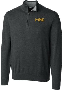 Cutter and Buck Milwaukee Brewers Mens Charcoal City Connect Lakemont Long Sleeve 1/4 Zip Pullov..