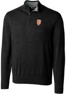Cutter and Buck San Francisco Giants Mens Black City Connect Lakemont Long Sleeve 1/4 Zip Pullov..
