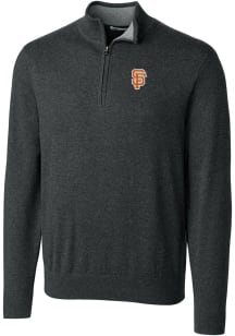 Cutter and Buck San Francisco Giants Mens Charcoal City Connect Lakemont Long Sleeve 1/4 Zip Pul..