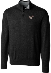 Cutter and Buck Washington Nationals Mens Black City Connect Lakemont Long Sleeve 1/4 Zip Pullov..