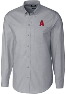 Cutter and Buck Los Angeles Angels Mens Charcoal City Connect Stretch Oxford Long Sleeve Dress S..