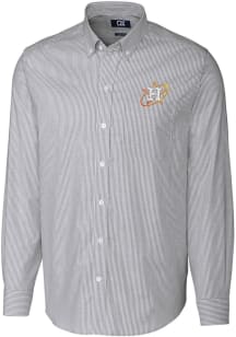 Cutter and Buck Houston Astros Mens Charcoal City Connect Stretch Oxford Stripe Long Sleeve Dres..