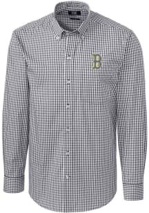 Cutter and Buck Boston Red Sox Mens Charcoal City Connect Easy Care Long Sleeve Dress Shirt