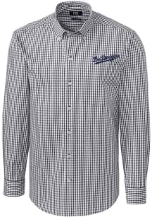 Cutter and Buck Los Angeles Dodgers Mens Charcoal City Connect Easy Care Long Sleeve Dress Shirt