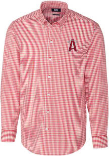 Cutter and Buck Los Angeles Angels Mens Red City Connect Easy Care Long Sleeve Dress Shirt