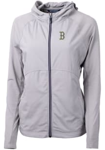 Cutter and Buck Boston Red Sox Womens Grey City Connect Adapt Eco Light Weight Jacket