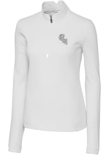 Cutter and Buck Chicago White Sox Womens White City Connect Traverse 1/4 Zip Pullover