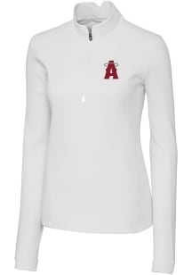 Cutter and Buck Los Angeles Angels Womens White City Connect Traverse 1/4 Zip Pullover
