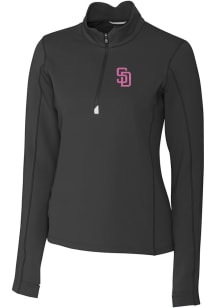 Cutter and Buck San Diego Padres Womens Black City Connect Traverse 1/4 Zip Pullover