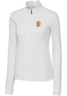Cutter and Buck San Francisco Giants Womens White City Connect Traverse 1/4 Zip Pullover