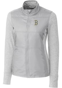 Cutter and Buck Boston Red Sox Womens Grey City Connect Stealth Medium Weight Jacket