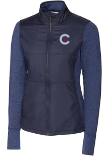 Cutter and Buck Chicago Cubs Womens Navy Blue City Connect Stealth Medium Weight Jacket