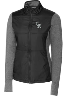 Cutter and Buck Colorado Rockies Womens Black City Connect Stealth Medium Weight Jacket