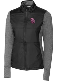 Cutter and Buck San Diego Padres Womens Black City Connect Stealth Medium Weight Jacket