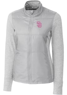 Cutter and Buck San Diego Padres Womens Grey City Connect Stealth Medium Weight Jacket