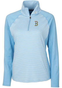 Cutter and Buck Boston Red Sox Womens Light Blue City Connect Forge 1/4 Zip Pullover