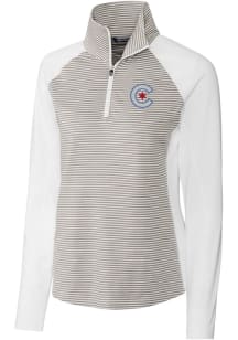 Cutter and Buck Chicago Cubs Womens White City Connect Forge 1/4 Zip Pullover