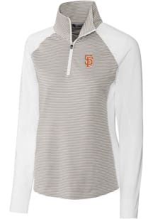 Cutter and Buck San Francisco Giants Womens White City Connect Forge 1/4 Zip Pullover