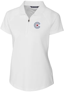 Cutter and Buck Chicago Cubs Womens White City Connect Forge Short Sleeve Polo Shirt
