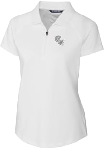 Cutter and Buck Chicago White Sox Womens White City Connect Forge Short Sleeve Polo Shirt