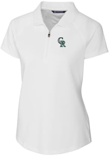 Cutter and Buck Colorado Rockies Womens White City Connect Forge Short Sleeve Polo Shirt