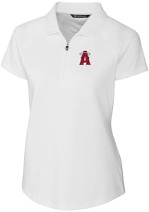 Cutter and Buck Los Angeles Angels Womens White City Connect Forge Short Sleeve Polo Shirt