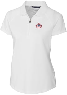 Cutter and Buck Miami Marlins Womens White City Connect Forge Short Sleeve Polo Shirt
