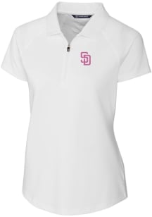 Cutter and Buck San Diego Padres Womens White City Connect Forge Short Sleeve Polo Shirt