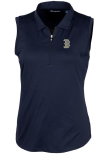 Cutter and Buck Boston Red Sox Womens Navy Blue City Connect Forge Polo Shirt