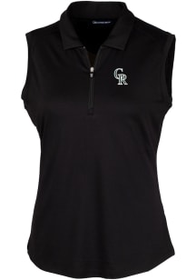 Cutter and Buck Colorado Rockies Womens Black City Connect Forge Polo Shirt
