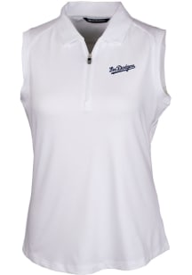 Cutter and Buck Los Angeles Dodgers Womens White City Connect Forge Polo Shirt