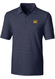 Cutter and Buck Cal Golden Bears Mens Navy Blue Forge Pencil Stripe Big and Tall Polos Shirt