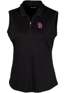Cutter and Buck San Diego Padres Womens Black City Connect Forge Polo Shirt