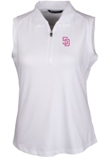 Cutter and Buck San Diego Padres Womens White City Connect Forge Polo Shirt