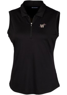 Cutter and Buck Washington Nationals Womens Black City Connect Forge Polo Shirt