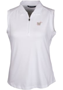 Cutter and Buck Washington Nationals Womens White City Connect Forge Polo Shirt
