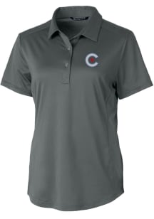 Cutter and Buck Chicago Cubs Womens Grey City Connect Prospect Short Sleeve Polo Shirt
