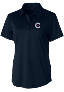 Cutter and Buck Chicago Cubs Womens Navy Blue City Connect Prospect Short Sleeve Polo Shirt