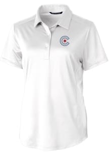 Cutter and Buck Chicago Cubs Womens White City Connect Prospect Short Sleeve Polo Shirt