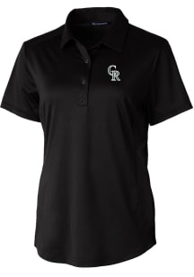 Cutter and Buck Colorado Rockies Womens Black City Connect Prospect Short Sleeve Polo Shirt