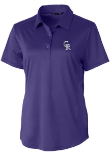 Cutter and Buck Colorado Rockies Womens Purple City Connect Prospect Short Sleeve Polo Shirt